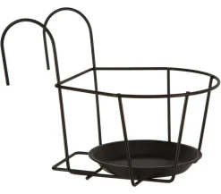 Dehner Mehr Blumentopfzubehör - Metall-Balkonblumentopfhalter Banbury, ca. B21/H24/T22 cm Schwarz