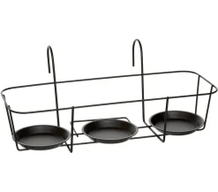 Dehner Metall-Balkonblumentopfhalter Triplo, ca. B48,5/H20/T19 cm Schwarz Best