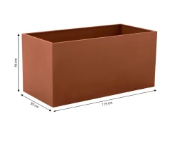 Dehner Metall-Balkonhochbeet Lagos, ca. B115/H55/T55 cm Braun New