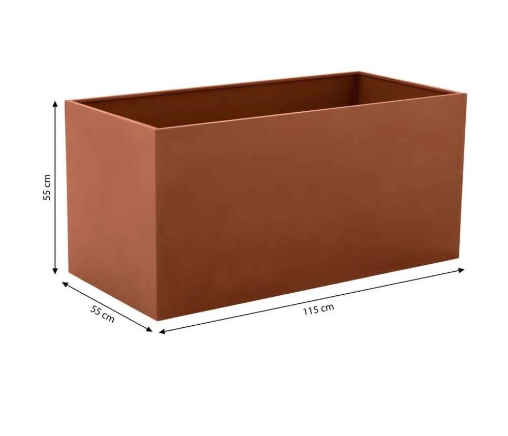 Dehner Metall-Balkonhochbeet Lagos, ca. B115/H55/T55 cm Braun New