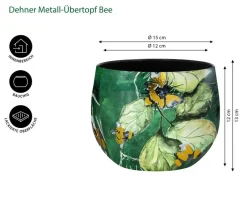 Dehner Blumentöpfe & Übertöpfe > Metall-Übertopf Bee, bauchig, /