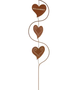 Dehner Windspiele & Gartenstecker > Metall-Dekostab Hearts, ca. H140 cm