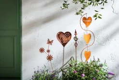 Dehner Windspiele & Gartenstecker > Metall-Dekostab Hearts, ca. H140 cm