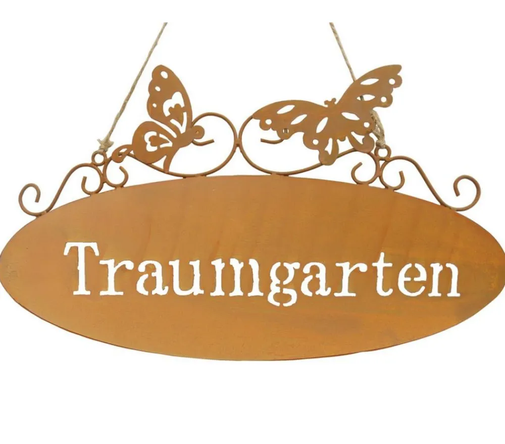 Dehner Metall-Gartenschild Traumgarten Braun