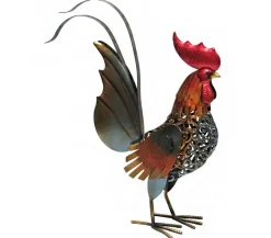 Dehner Gartenzwerge & Gartenfiguren - Metall-Hahn Toni Bunt