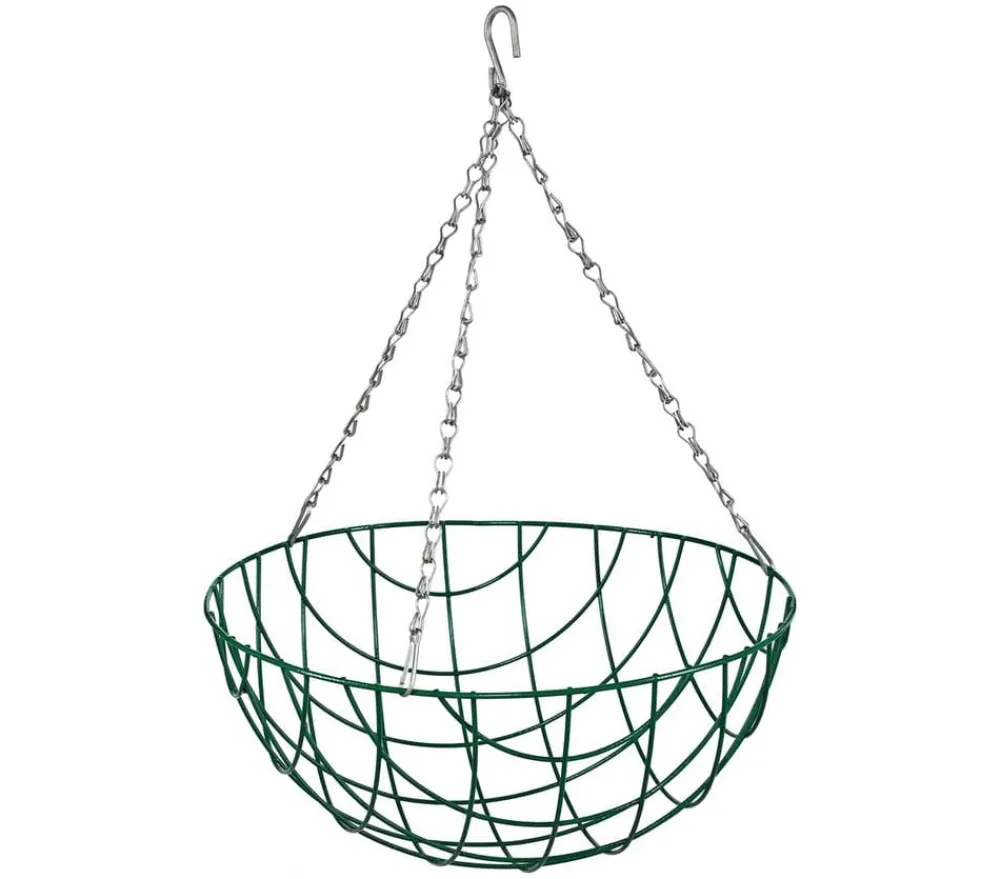 Dehner Metall-Hängeampel Basket mit Kokoseinlage, rund, grün/, ca. Ø35 cm Clearance