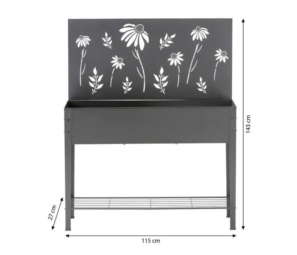 Dehner Metall-Hochbeet Bretagne, , ca. B115/H143/T27 cm Schwarz Best