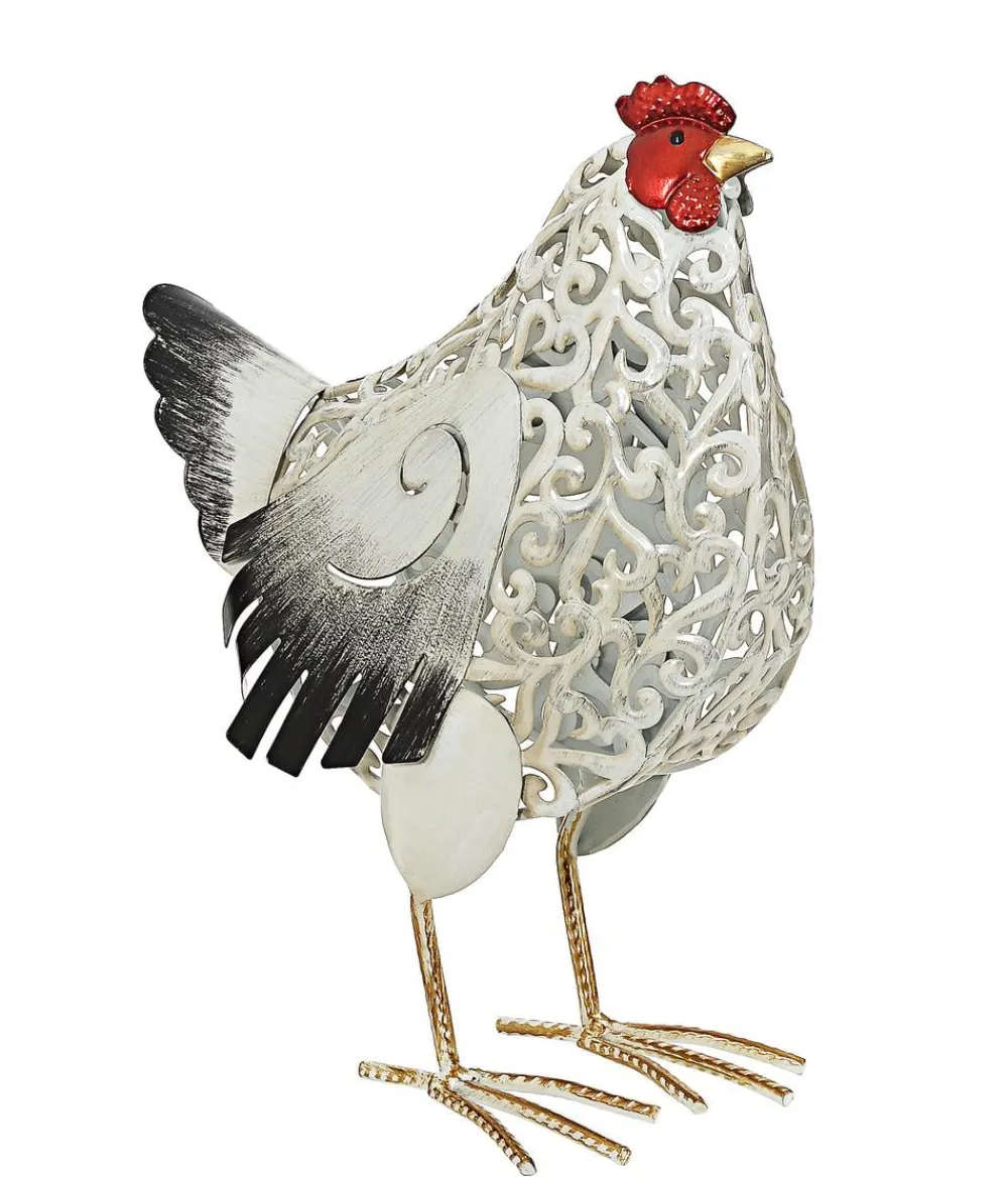 Dehner Gartenzwerge & Gartenfiguren - Metall-Huhn Gundel, ca. B27/H38/T16,5 cm, -