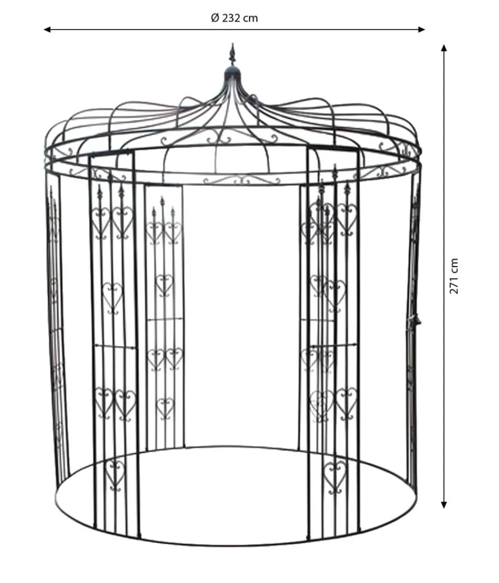 Dehner Metall-Pavillon Canterbury, ca. Ø232/H271 cm Schwarz Clearance