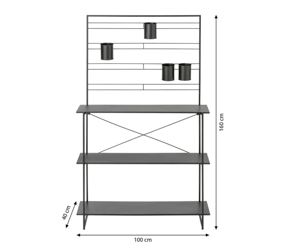 Dehner Metall-Pflanztisch Provence, , ca. B100/H160/T40 cm Schwarz Outlet