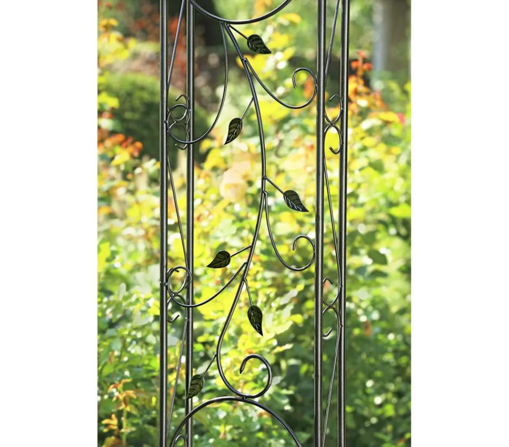 Dehner Rosenbögen - Metall-Rosenbogen Cornwall, ca. B118/H236/T31 cm Dunkelgrau