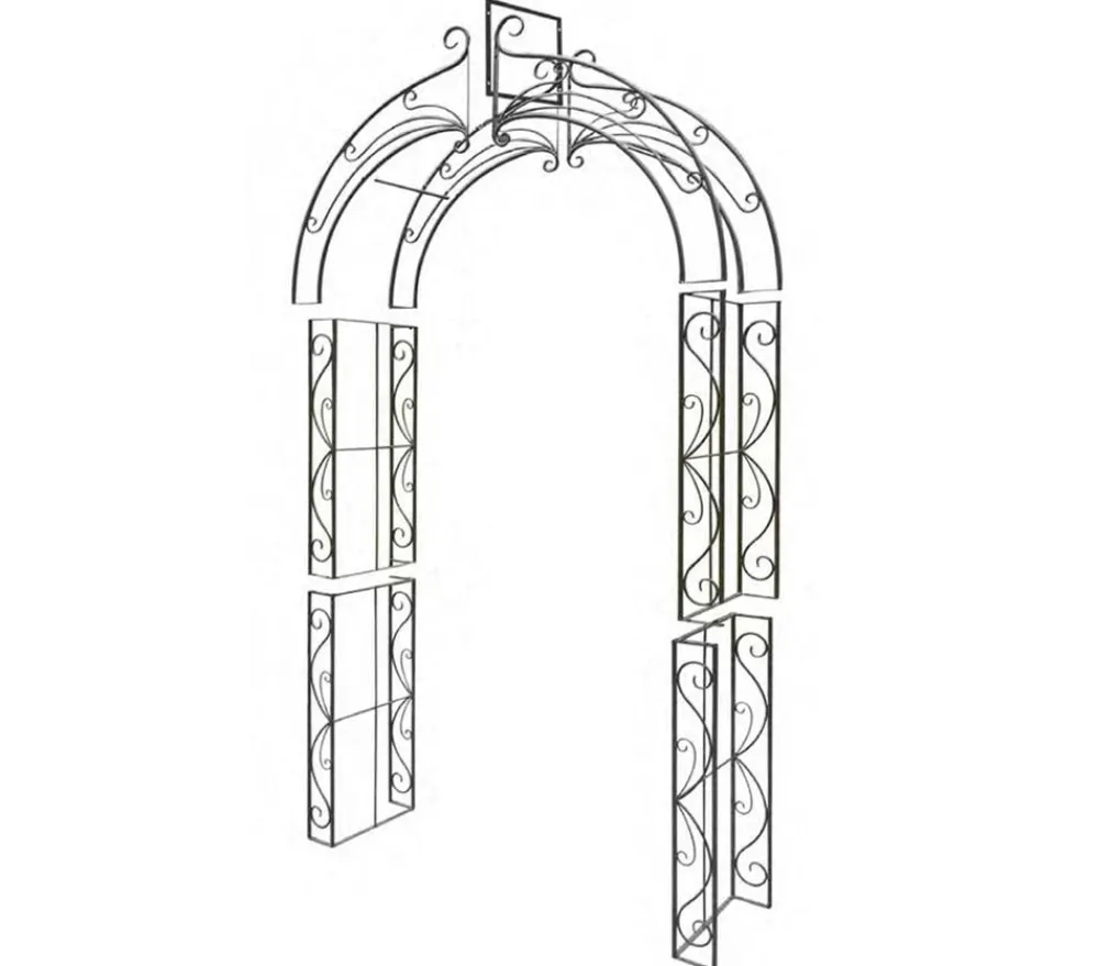 Dehner Metall-Rosenbogen Newport, ca. B134/H244/T38 cm Braun