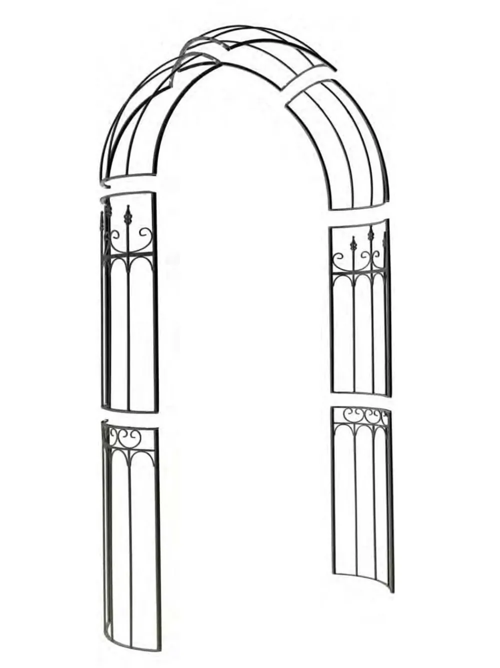 Dehner Metall-Rosenbogen Northhampton, ca. B132/H233/T38 cm Dunkelgrau Discount