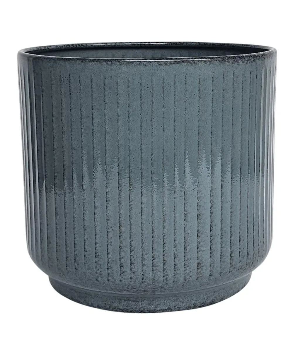 Dehner Blumentöpfe & Übertöpfe - Metall-Topf Urban, rund Grau
