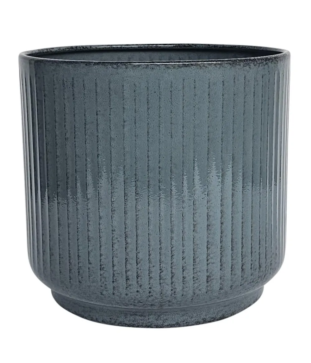 Dehner Metall-Topf Urban, rund Grau Clearance