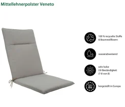 Dehner Mittellehnerauflage Veneto, ca. B48/H4/T108 cm Taupe Hot