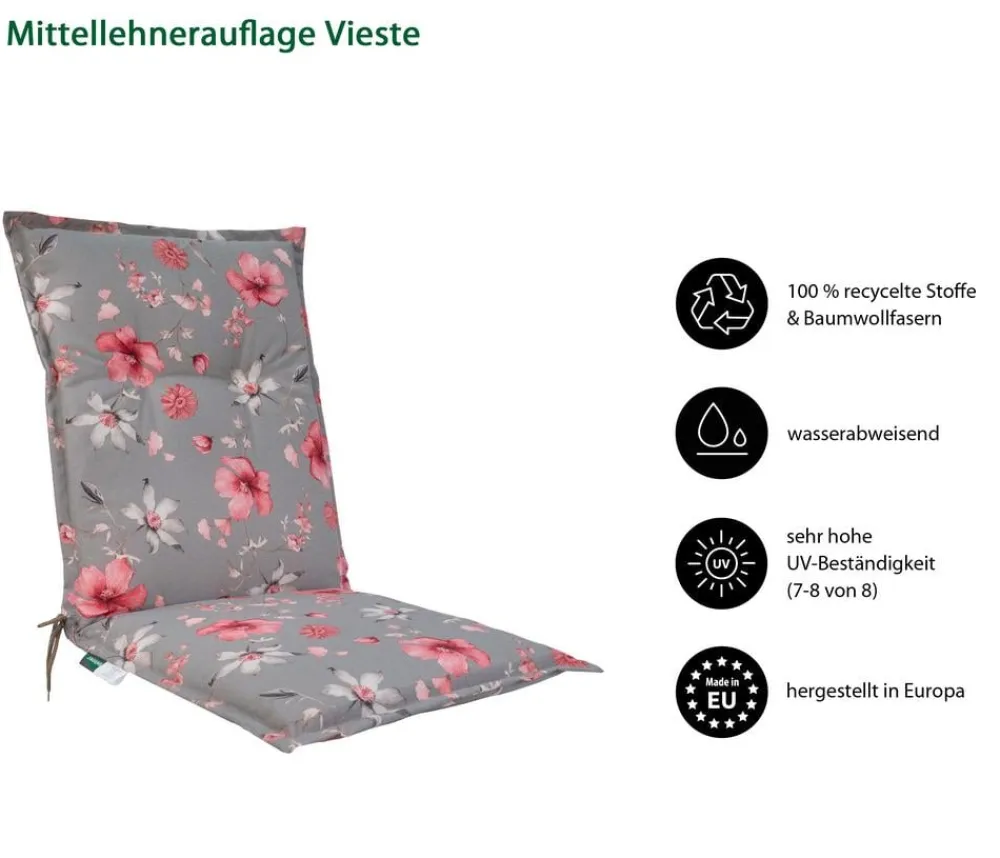 Dehner Sitzauflagen - Mittellehnerauflage Vieste, ca. B50/H6/T108 cm