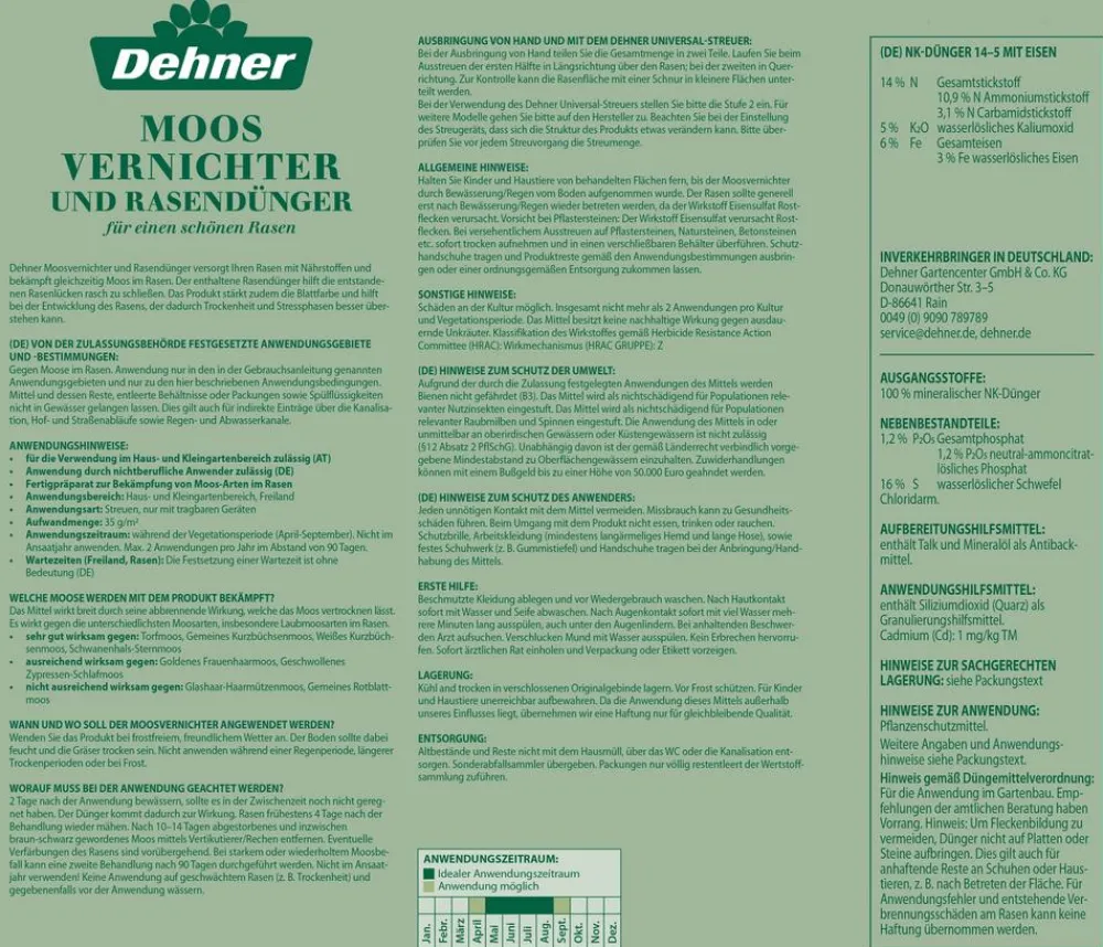 Dehner Moosvernichter und Rasendünger