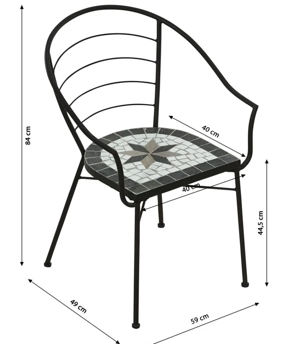 Dehner Gartenstühle Metall|Balkonstühle > Mosaiksessel Diana