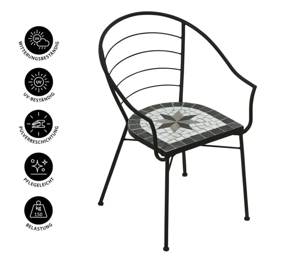 Dehner Gartenstühle Metall|Balkonstühle > Mosaiksessel Diana