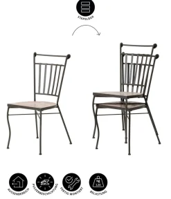 Dehner Gartenstühle Metall|Garten- & Loungesessel > Mosaikstuhl Chiara, terra-rosé