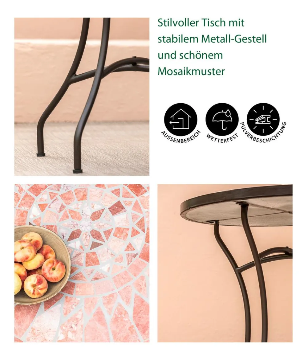 Dehner Mosaiktisch Chiara, terra-rosé Best