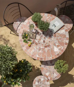 Dehner Gartentische Metall|Balkontische - Mosaiktisch Chiara, terra-rosé
