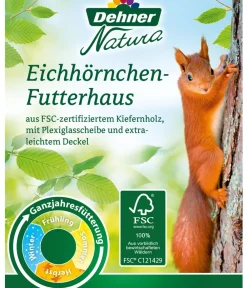 Dehner Natura Premium Eichhörnchenfutter & -Häuser - Eichhörnchen-Futterhaus, ca. B12,5/H18,5/T25 cm Hellgrün