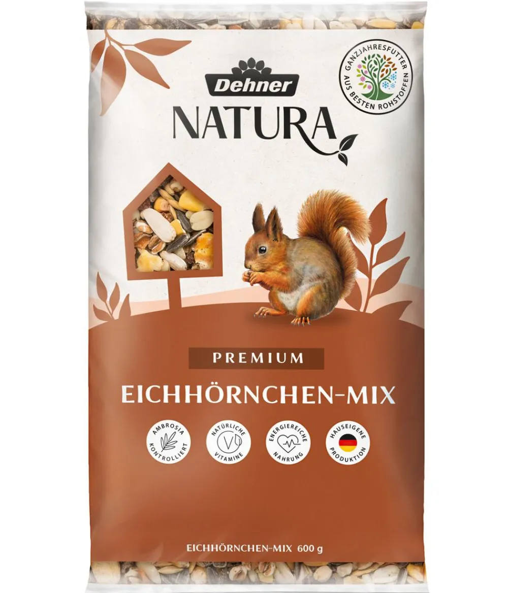 Dehner Natura Premium Eichhörnchenfutter & -Häuser - Eichhörnchenfutter Eichhörnchen-Mix, 600 g