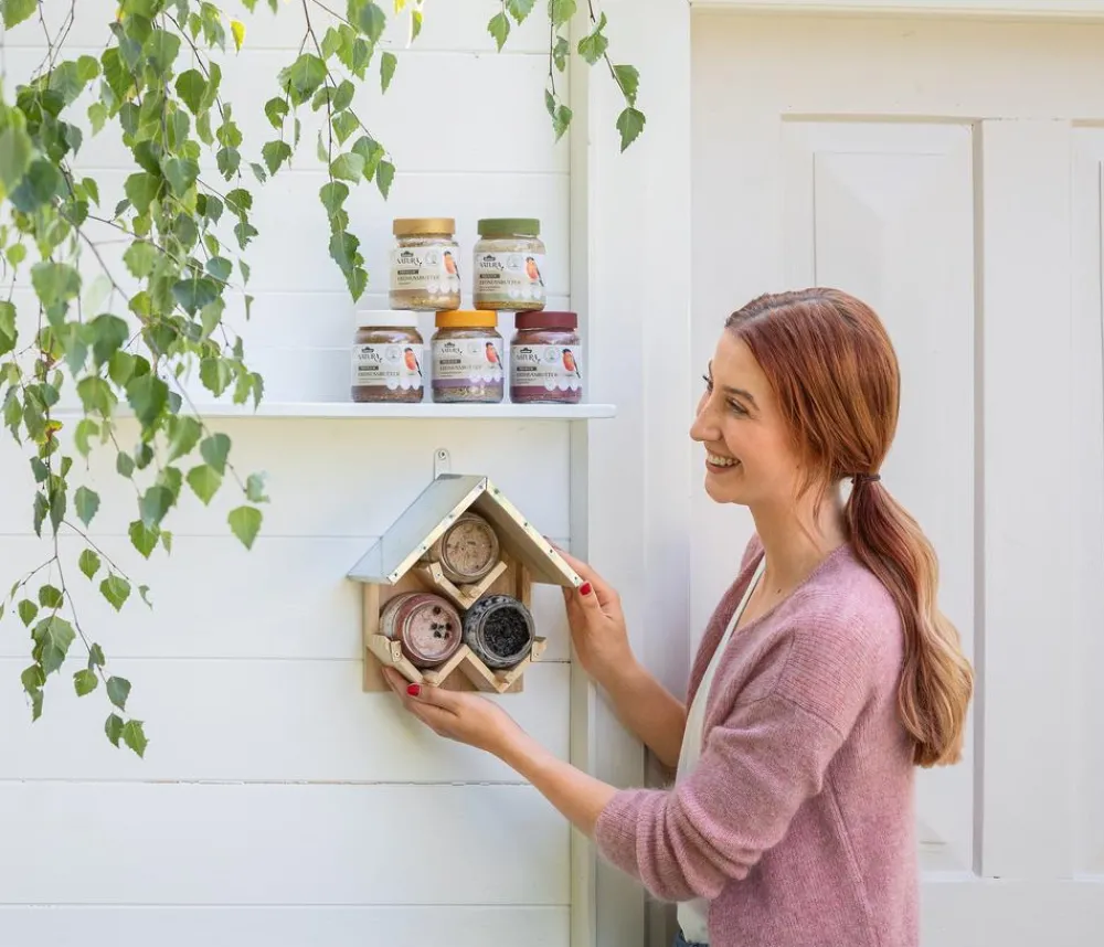 Dehner Natura Premium Vogelhäuser & Futterspender - Erdnussbutterhaus Triple