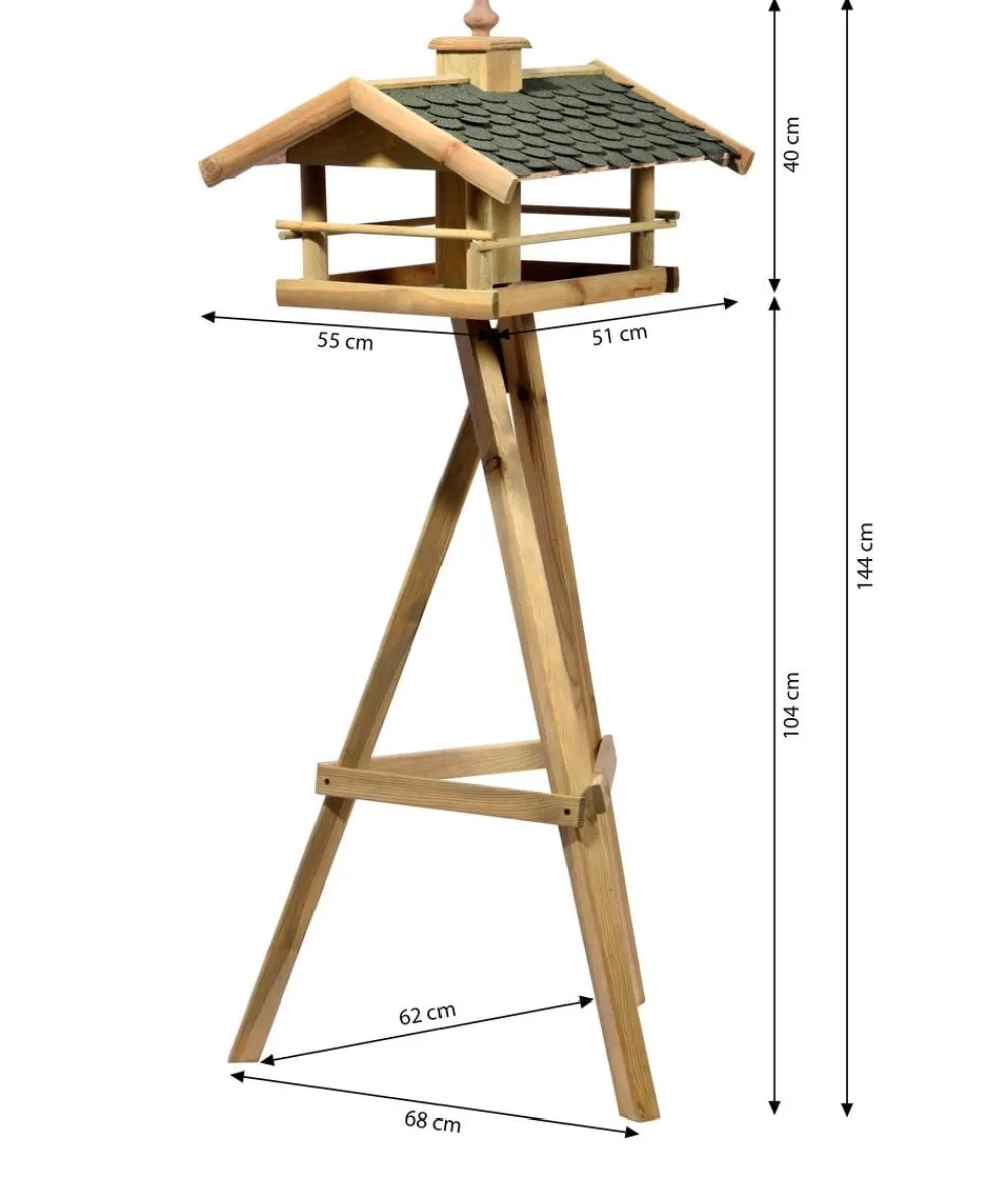 Dehner Natura Premium Vogelhäuser & Futterspender > Futterhaus Kaiserwinkel, inkl. Ständer Ellmau, ca. B68/H144/T62 cm