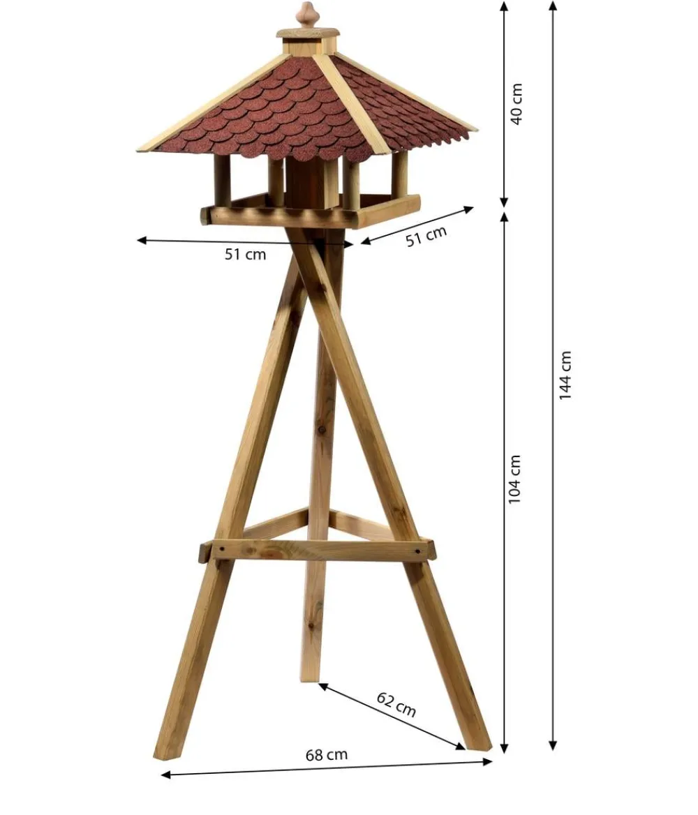 Dehner Natura Premium Vogelhäuser & Futterspender > Futterhaus Brixen, inkl. Ständer Ellmau, ca. B68/H144/T62 cm