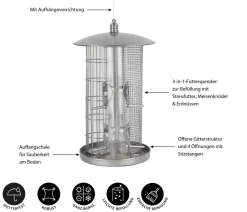Dehner Natura Premium Vogelhäuser & Futterspender > Futterspender Triple, ca. Ø22/H36,5 cm