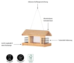 Dehner Natura Premium Vogelhäuser & Futterspender > Futterhaus Aosta, ca. B28/H17,5/T19 cm