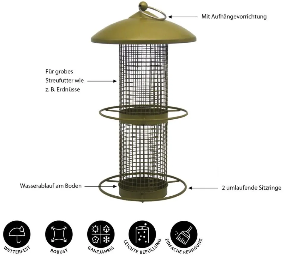 Dehner Natura Premium Vogelhäuser & Futterspender > Futtersäule Adeline, ca. Ø16/H30 cm