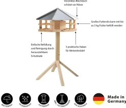 Dehner Natura Premium Vogelhäuser & Futterspender > Futterhaus Sierra Madre, inkl. Ständer Alpstein, ca. B85/H149,5/T84,3 cm