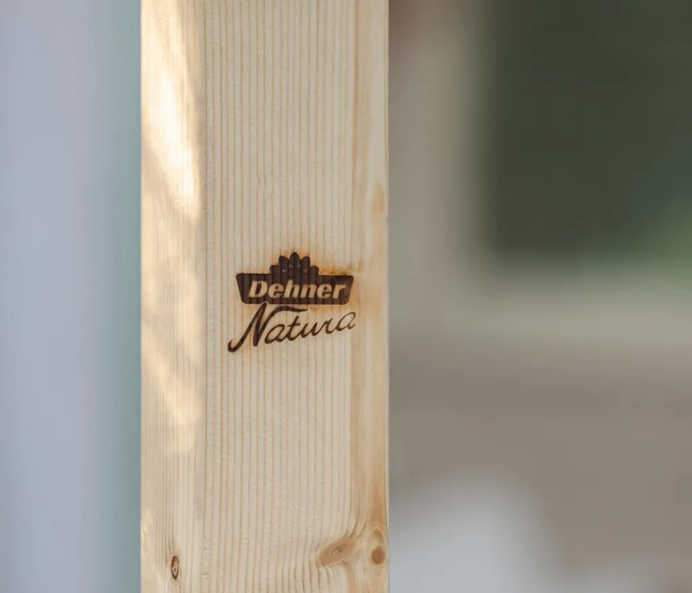 Dehner Natura Premium Vogelhäuser & Futterspender > Futterhaus Watzmann, natur, inkl. Ständer Alpstein, ca. B40/H133/T55 cm
