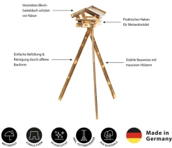 Dehner Natura Premium Vogelhäuser & Futterspender - Futterhaus Rofan, geflammt, , ca. B64/H30,2/T56 cm