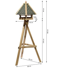 Dehner Natura Premium Vogelhäuser & Futterspender - Futterhaus Achensee, inkl. Ständer Ellmau, ca. B68/H148/T62 cm