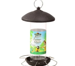 Dehner Natura Premium Vogelhäuser & Futterspender - Futtersäule, Metall, groß Schwarz