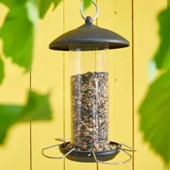 Dehner Natura Premium Vogelhäuser & Futterspender - Futtersäule, Metall, groß Schwarz