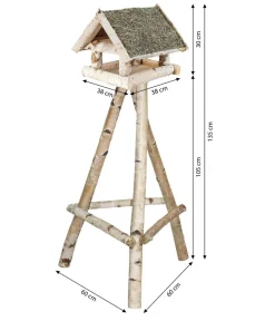 Dehner Natura Premium Futterhaus Augsburg mit Heudach, inkl. Ständer Birkenholz, ca. B60/H135/T60 cm Sale