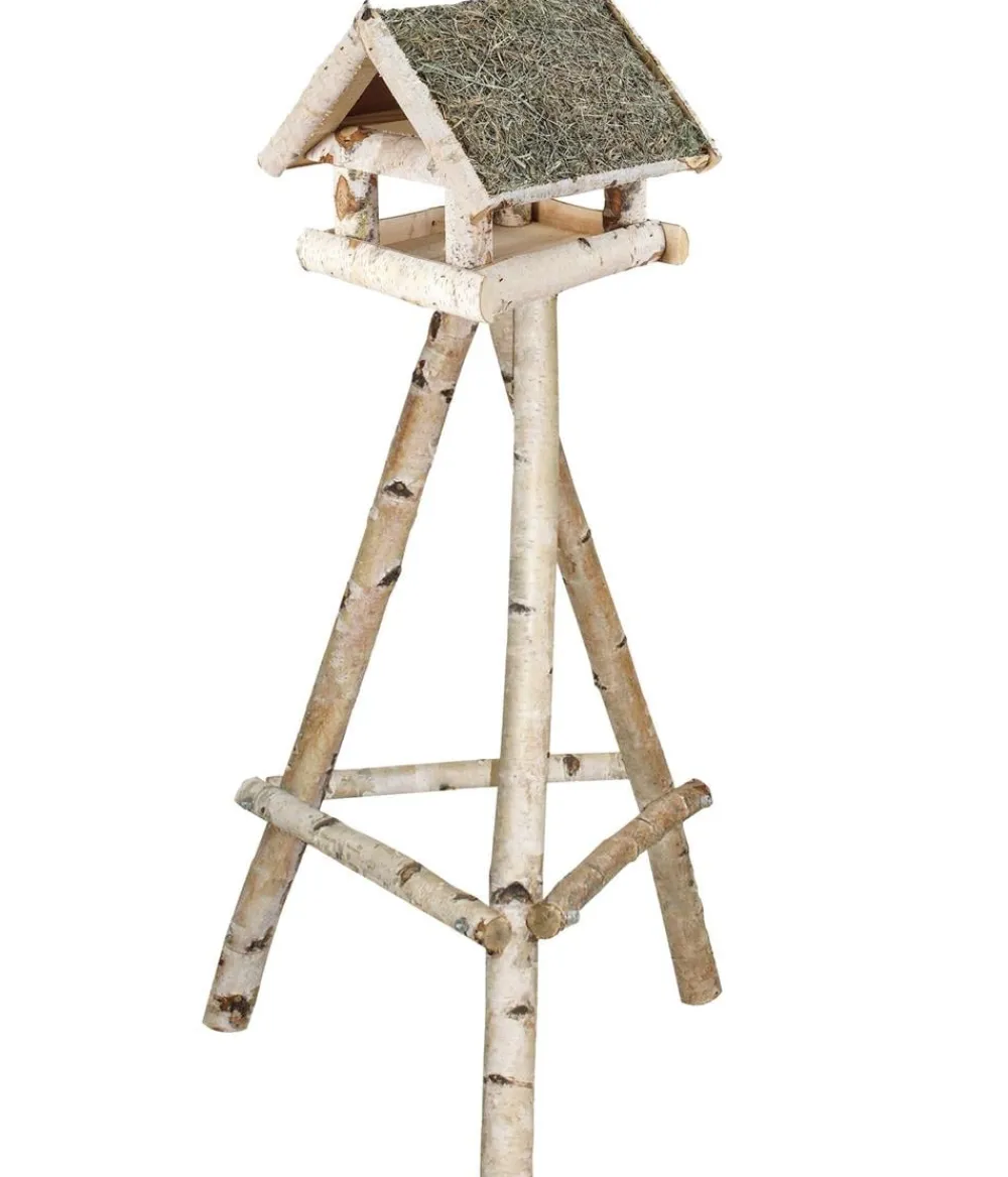 Dehner Natura Premium Futterhaus Augsburg mit Heudach, inkl. Ständer Birkenholz, ca. B60/H135/T60 cm Sale