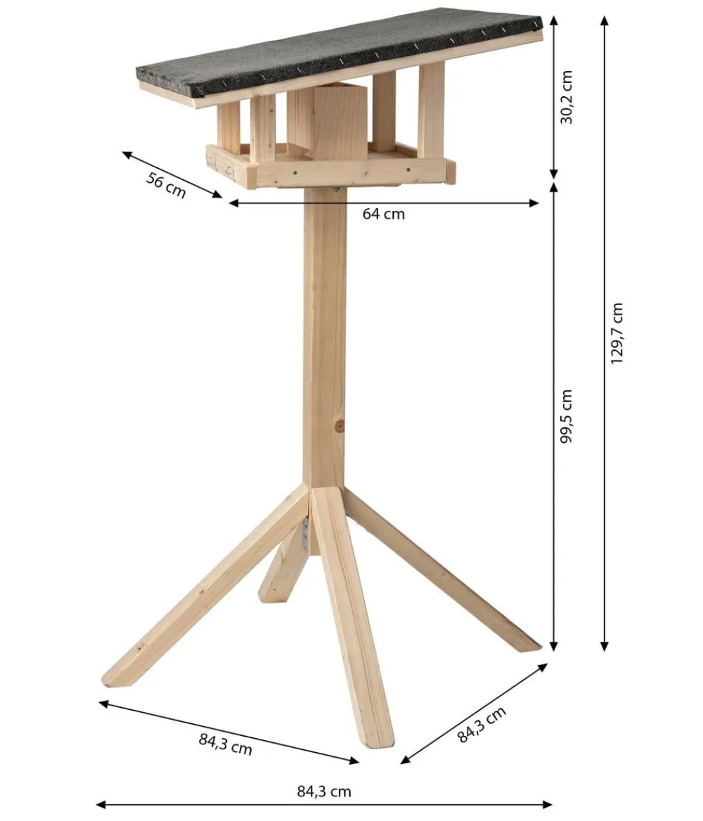 Dehner Natura Premium Futterhaus Rofan, , inkl. Ständer Alpstein, ca. B84,3/H129,7/T84,3 cm Online