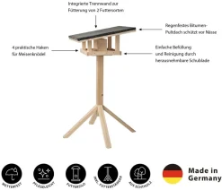 Dehner Natura Premium Futterhaus Rofan, , inkl. Ständer Alpstein, ca. B84,3/H129,7/T84,3 cm Online