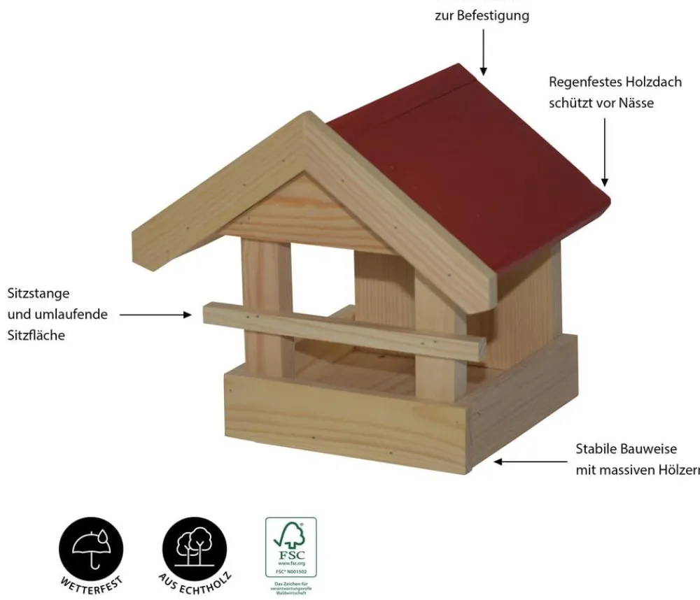 Dehner Natura Premium Vogelhäuser & Futterspender - Futterstelle Pera, ca. Ø18,5/H43 cm Gelb