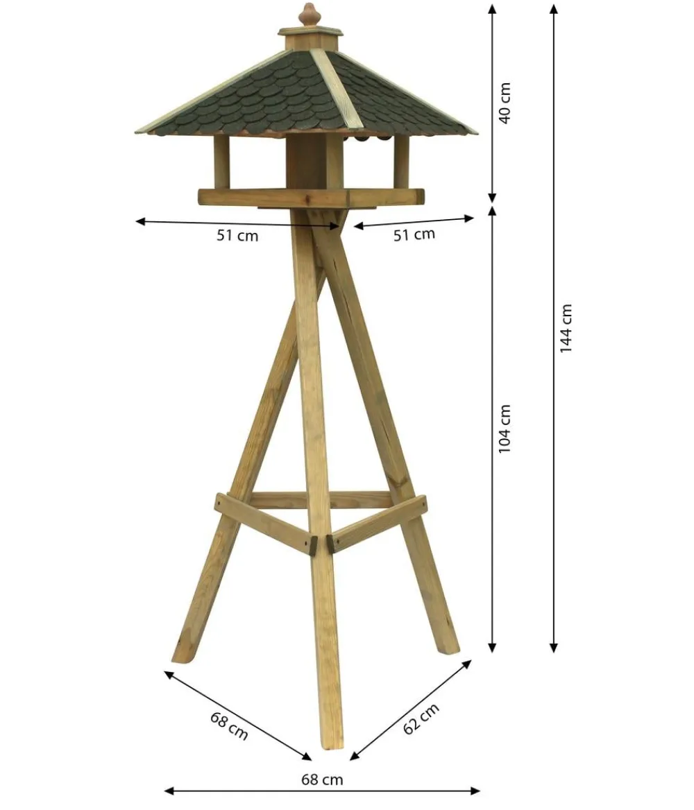Dehner Natura Premium Vogelhäuser & Futterspender - Futterhaus Innsbruck, inkl. Ständer Ellmau, ca. B68/H144/T62 cm
