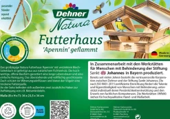 Dehner Natura Premium Vogelhäuser & Futterspender - Futterhaus Apennin, geflammt, ca. B36/H23,5/T34 cm Braun