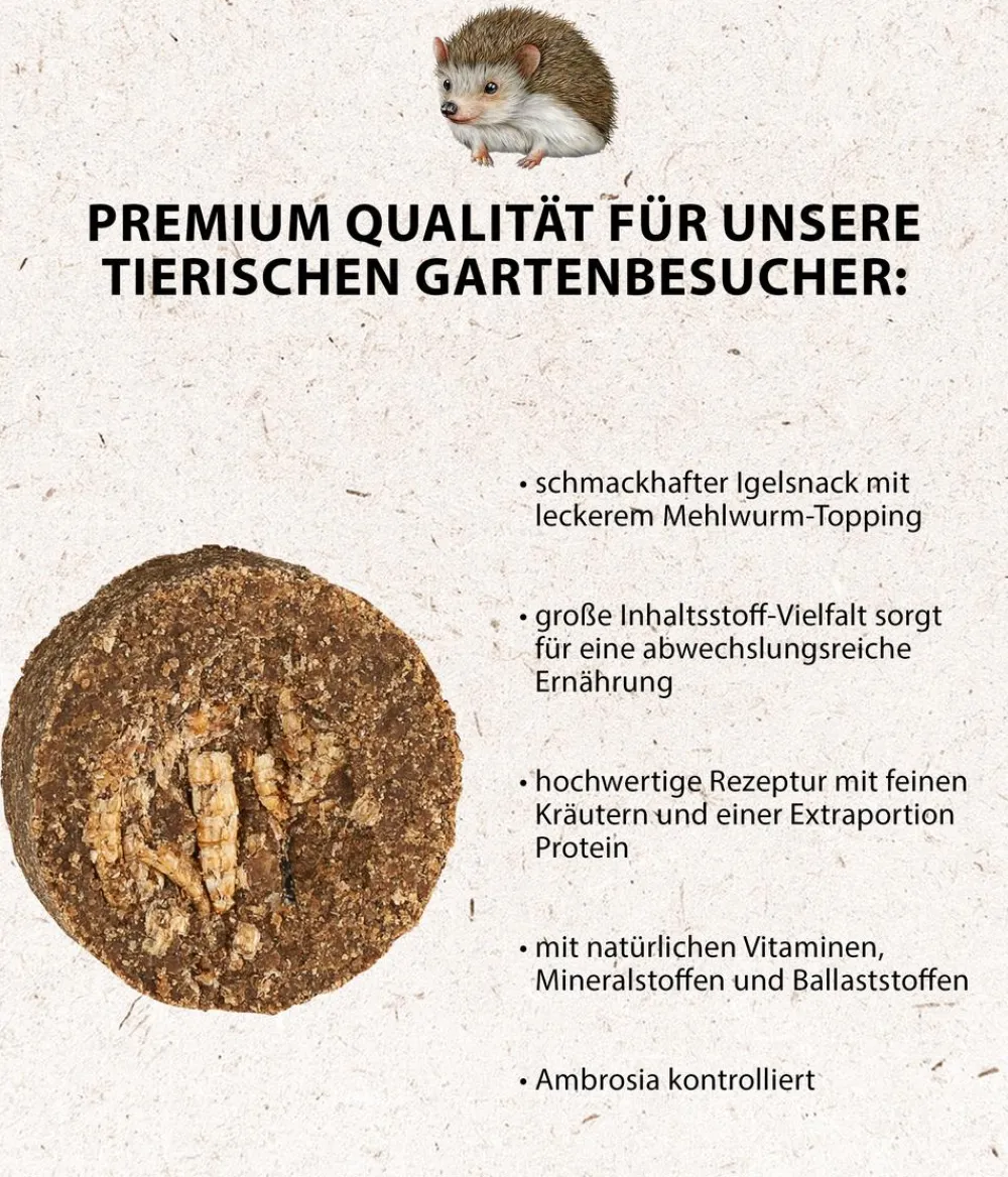 Dehner Natura Premium Igelfutter & -Häuser|Kleintierfutter > Igelfutter Igel-Kekse mit Mehlwürmern