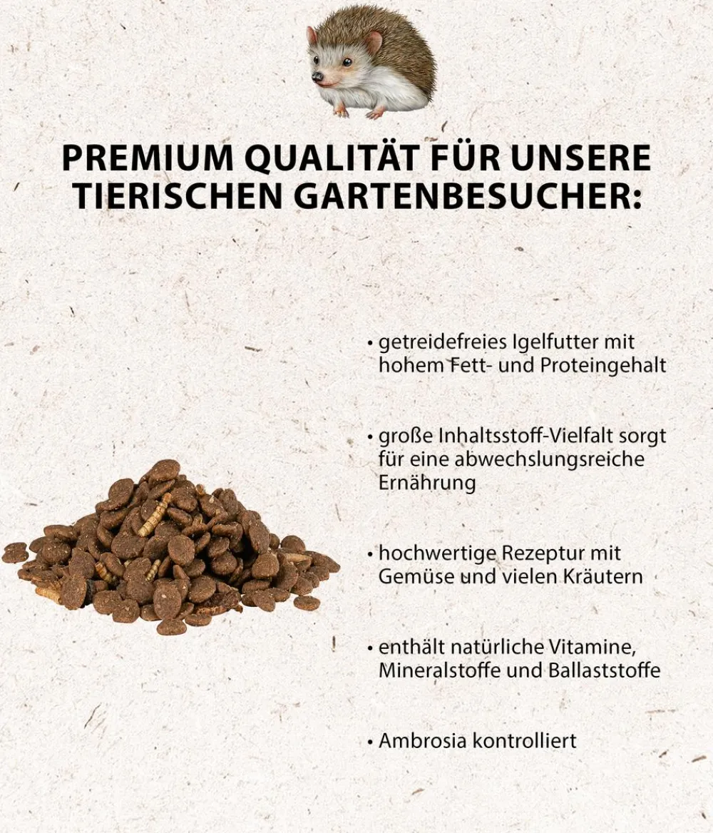 Dehner Natura Premium Igelfutter & -Häuser|Kleintierfutter - Igelfutter Igel-Mix